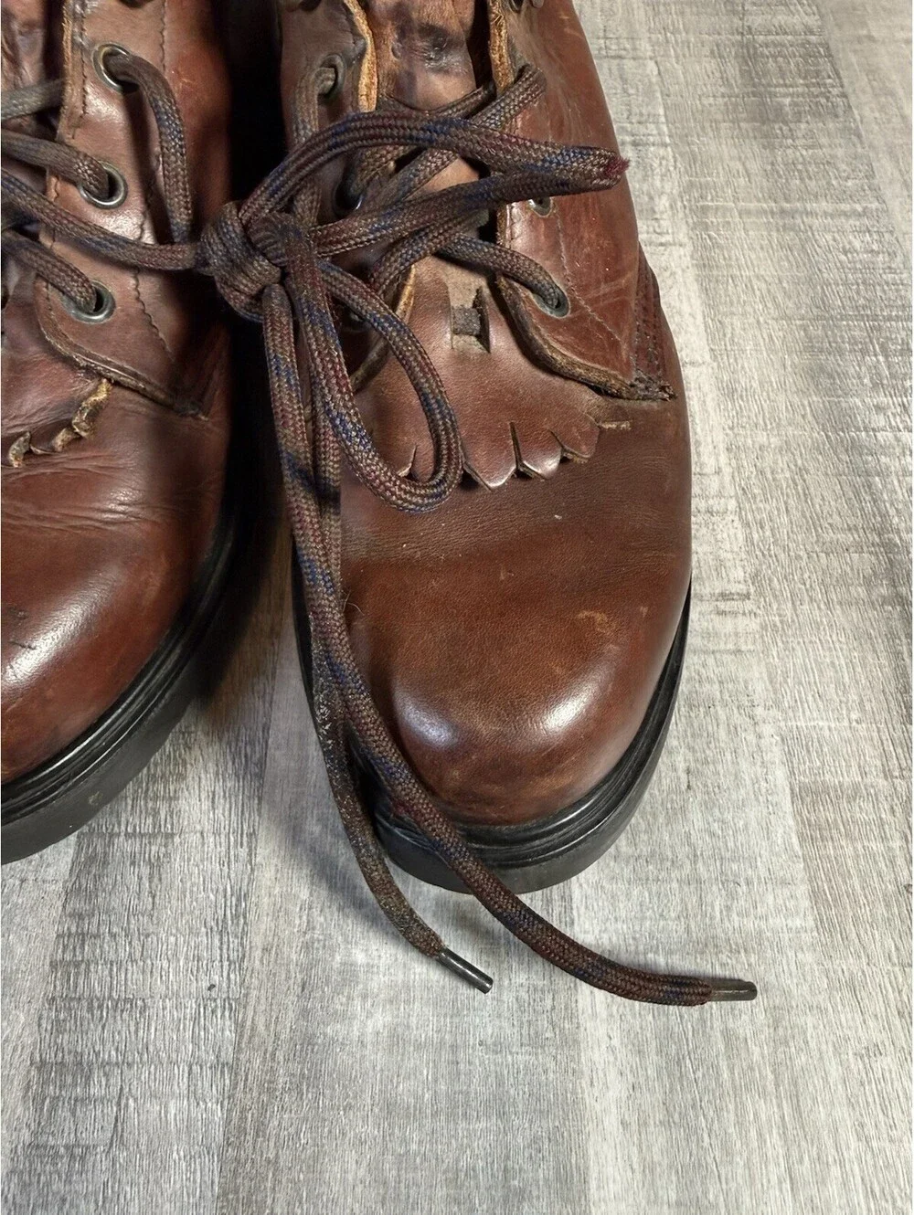 Vintage Red Wings Leather Work Boot Safety Toe Super Sole OR Kiltie Men’s 7.5